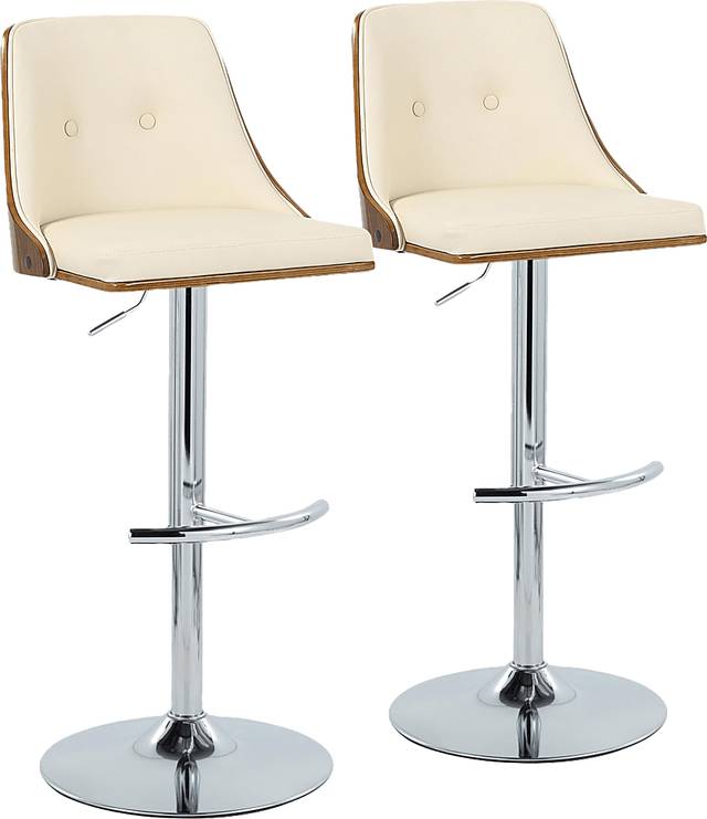 Wyndtop III Cream Adjustable Barstool, Set of 2 - Thumbnail - Image 1