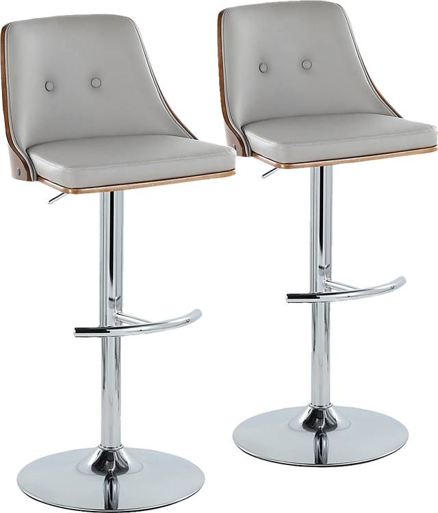 Wyndtop III Light Gray Adjustable Barstool, Set of 2 - Thumbnail - Image 1