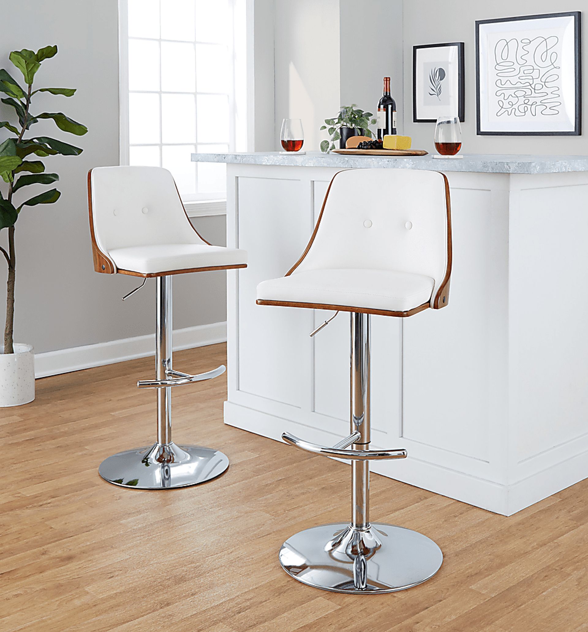 Wyndtop III White Adjustable Barstool, Set of 2 - Image 2