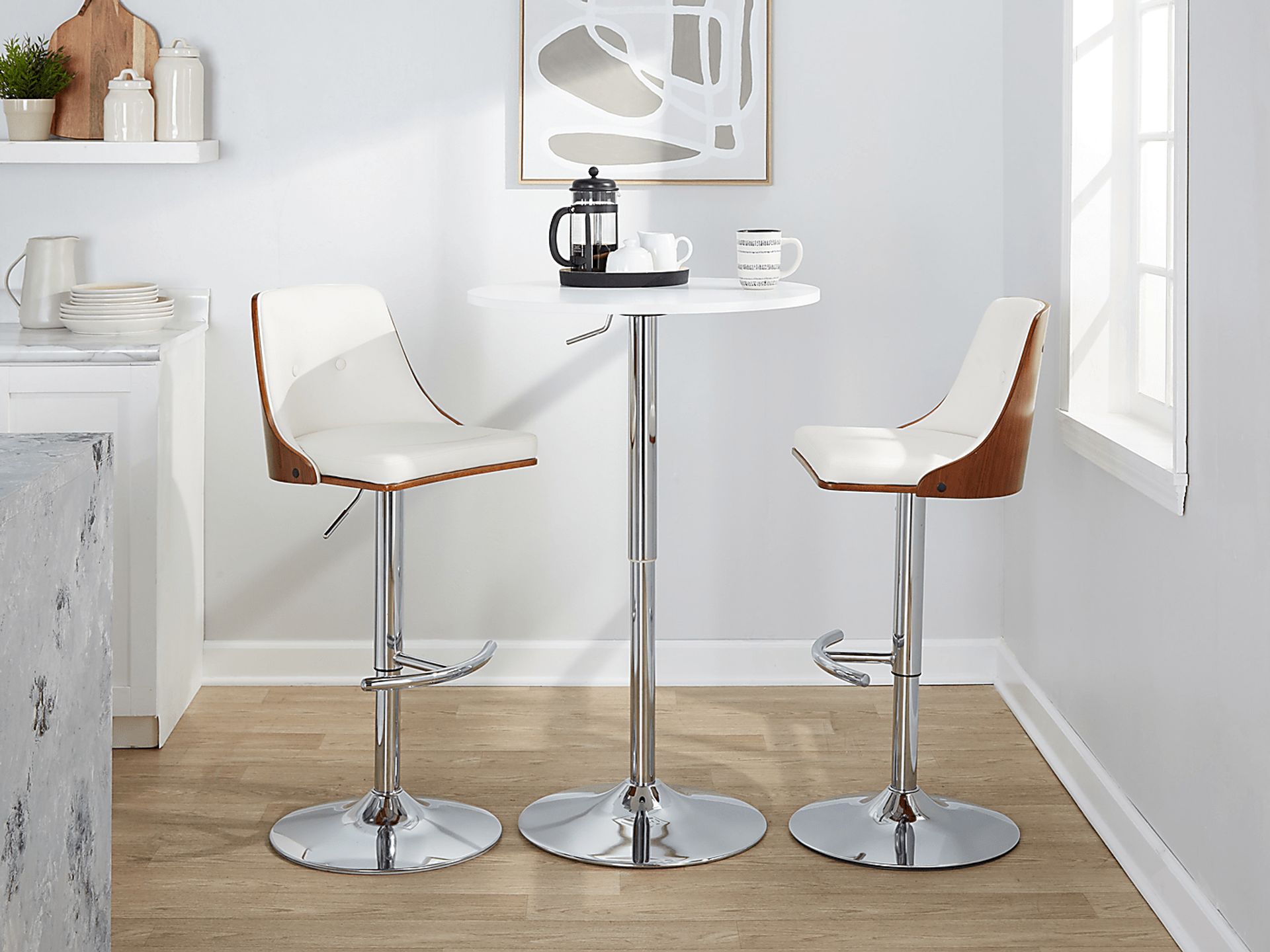 Wyndtop III White Adjustable Barstool, Set of 2 - Image 3