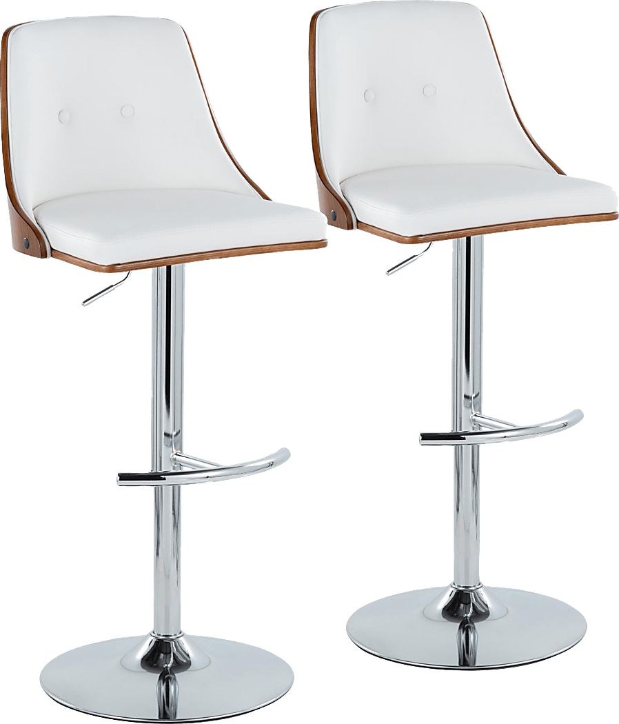 Wyndtop III White Adjustable Barstool, Set of 2