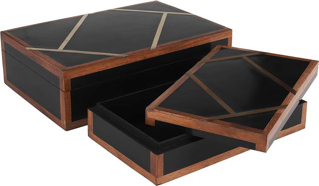Wynfrey Black Decorative Box, Set of 2 - Thumbnail - Image 3