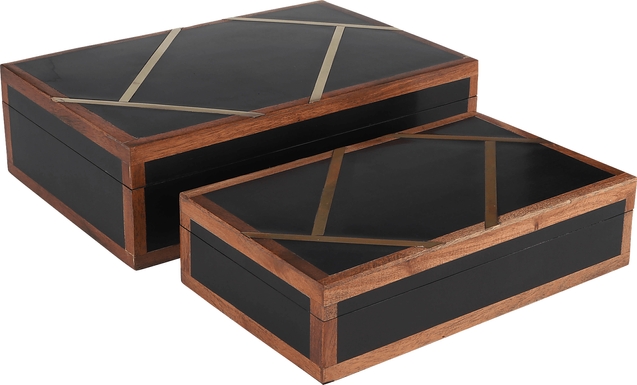 Wynfrey Black Decorative Box, Set of 2