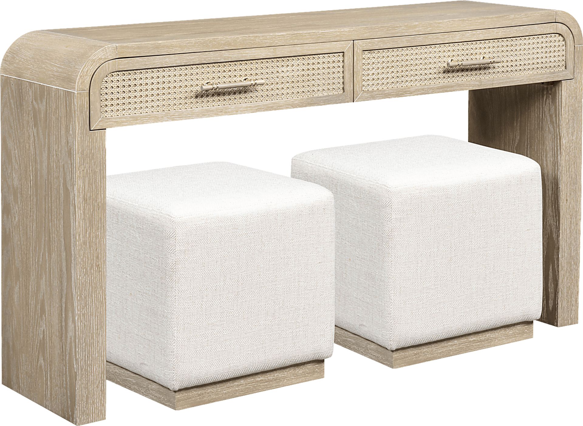 Wynhaven Brown Sofa Table with 2 Ottomans - Image 2