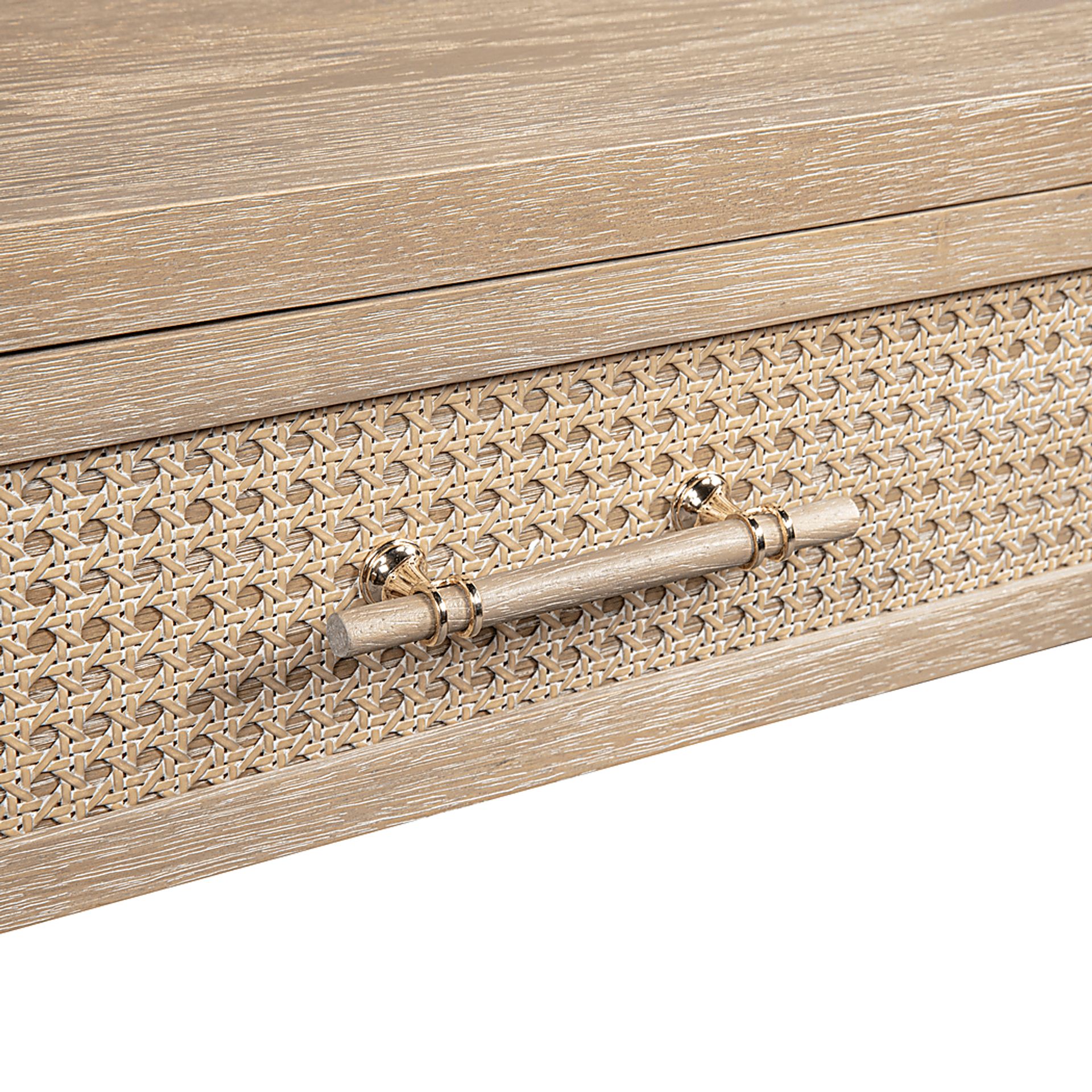 Wynhaven Brown Sofa Table with 2 Ottomans - Image 4