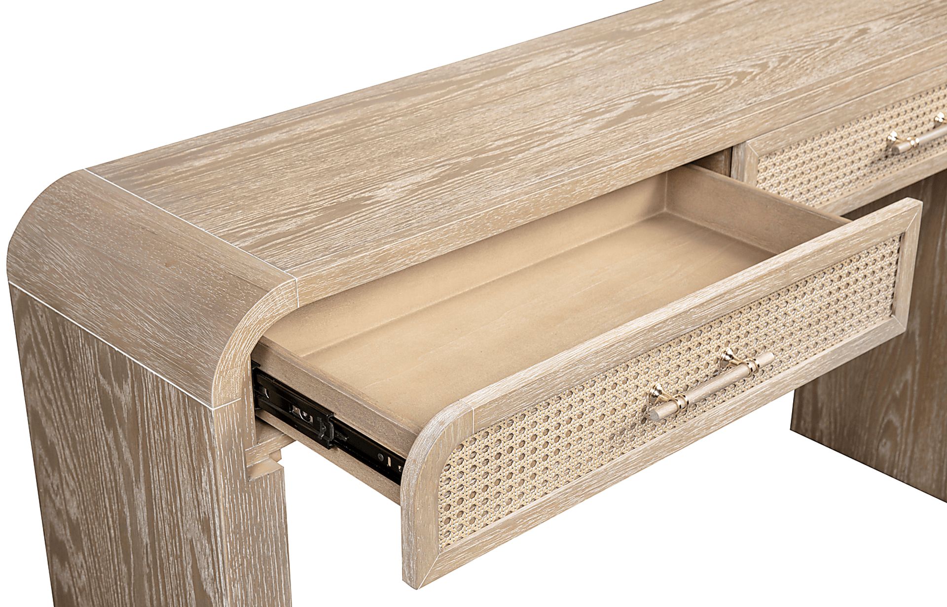 Wynhaven Brown Sofa Table with 2 Ottomans - Image 5