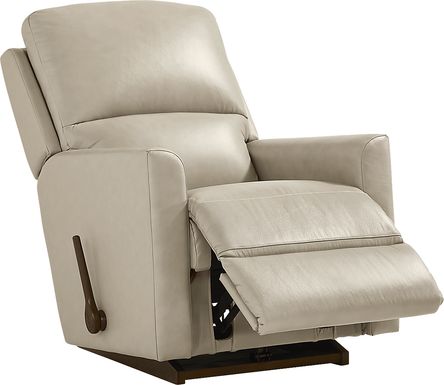 La-Z-Boy Wynne I Gray Leather Rocker Recliner