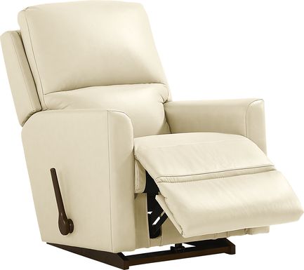 La-Z-Boy Wynne I Ivory Leather Rocker Recliner
