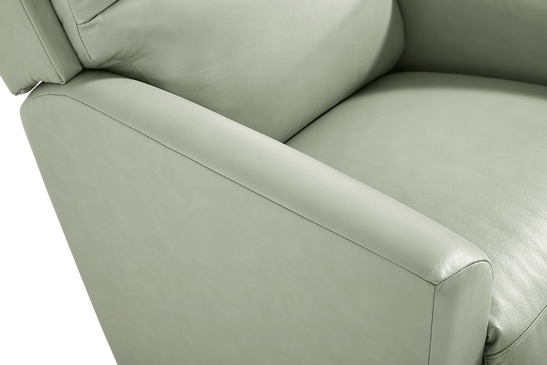 Wynne I Seafoam Leather Rocker Recliner - Image 3