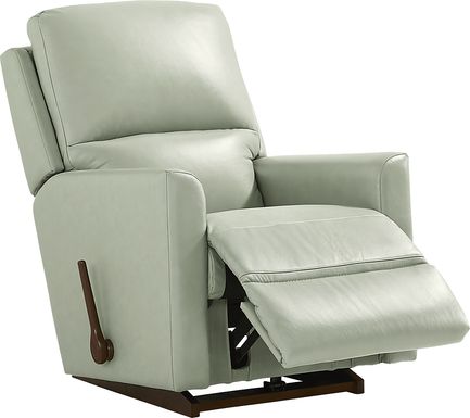 La-Z-Boy Wynne I Seafoam Leather Rocker Recliner