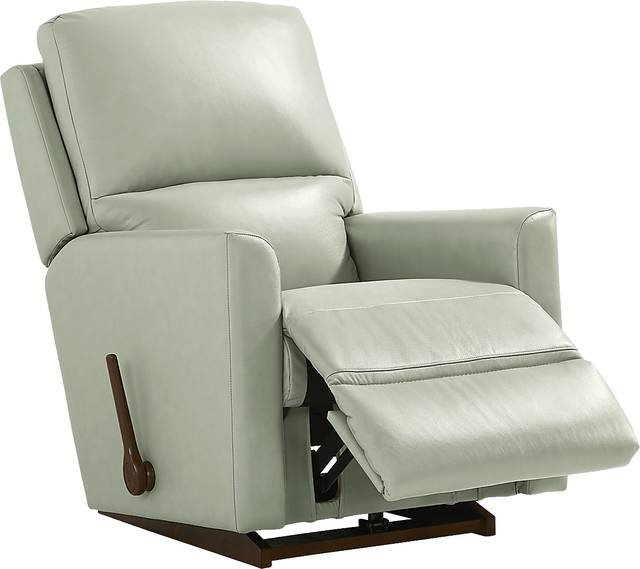 Wynne I Seafoam Leather Rocker Recliner - Thumbnail - Image 1
