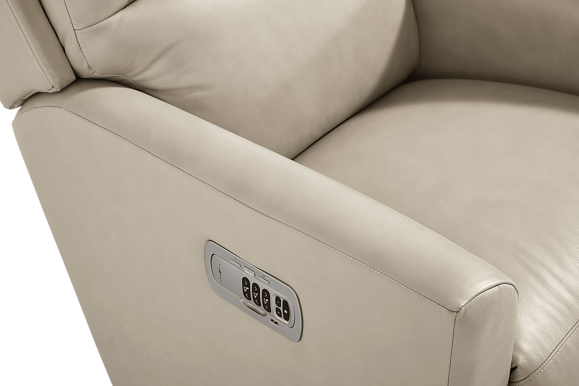 Wynne III Gray Leather Dual Power Recliner - Image 3