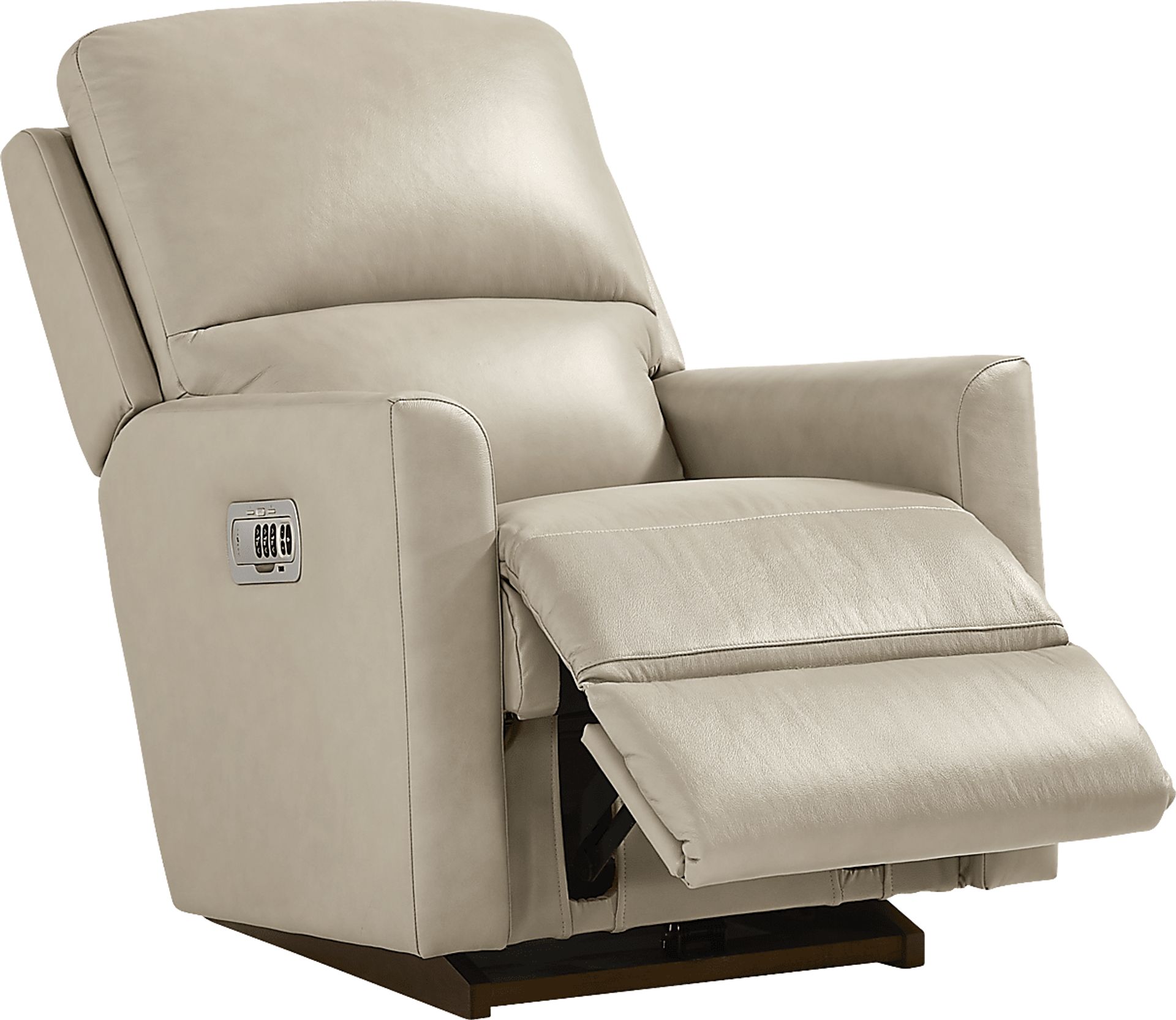 Wynne III Gray Leather Dual Power Recliner - Image 1