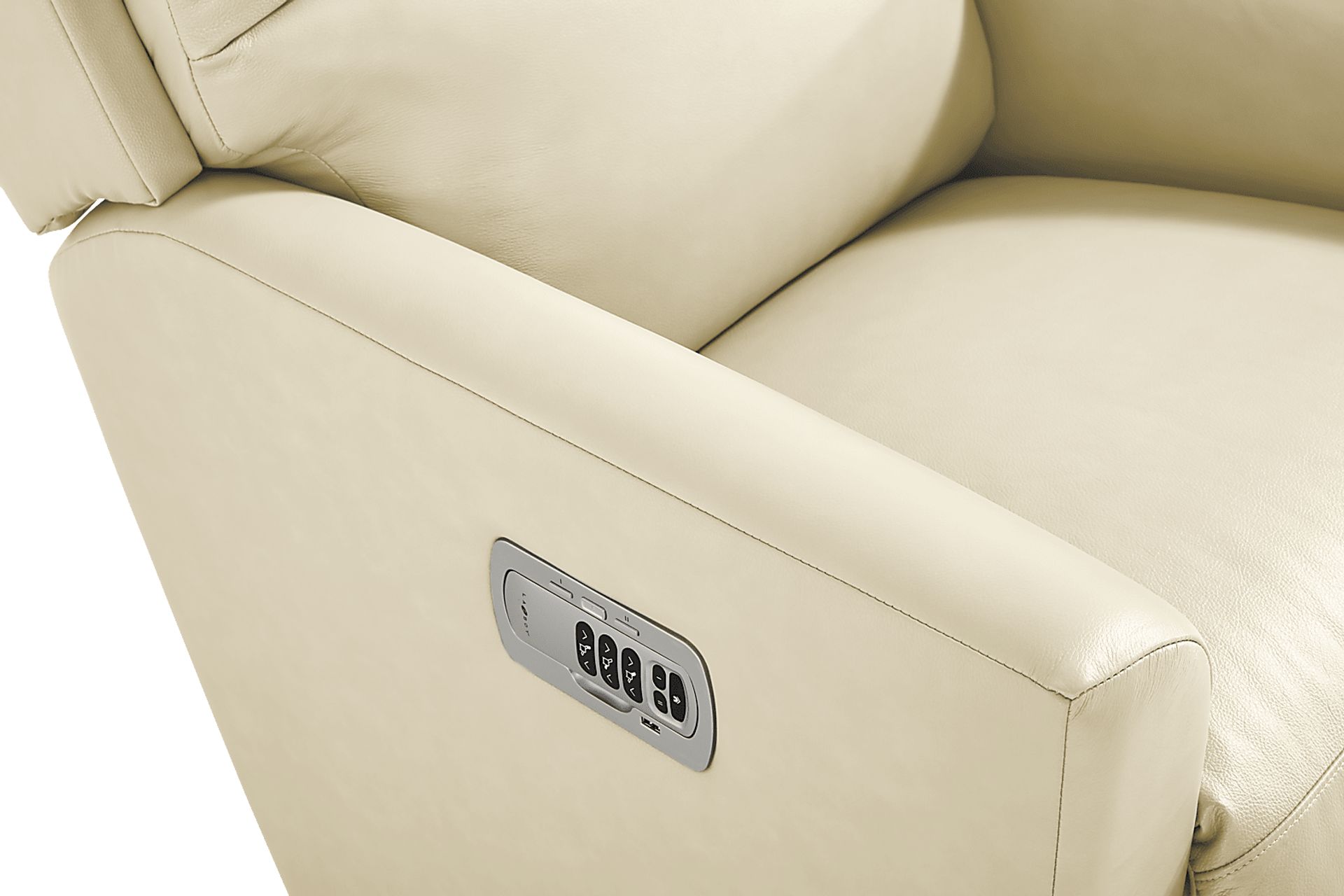 Wynne III Ivory Leather Dual Power Recliner - Image 3
