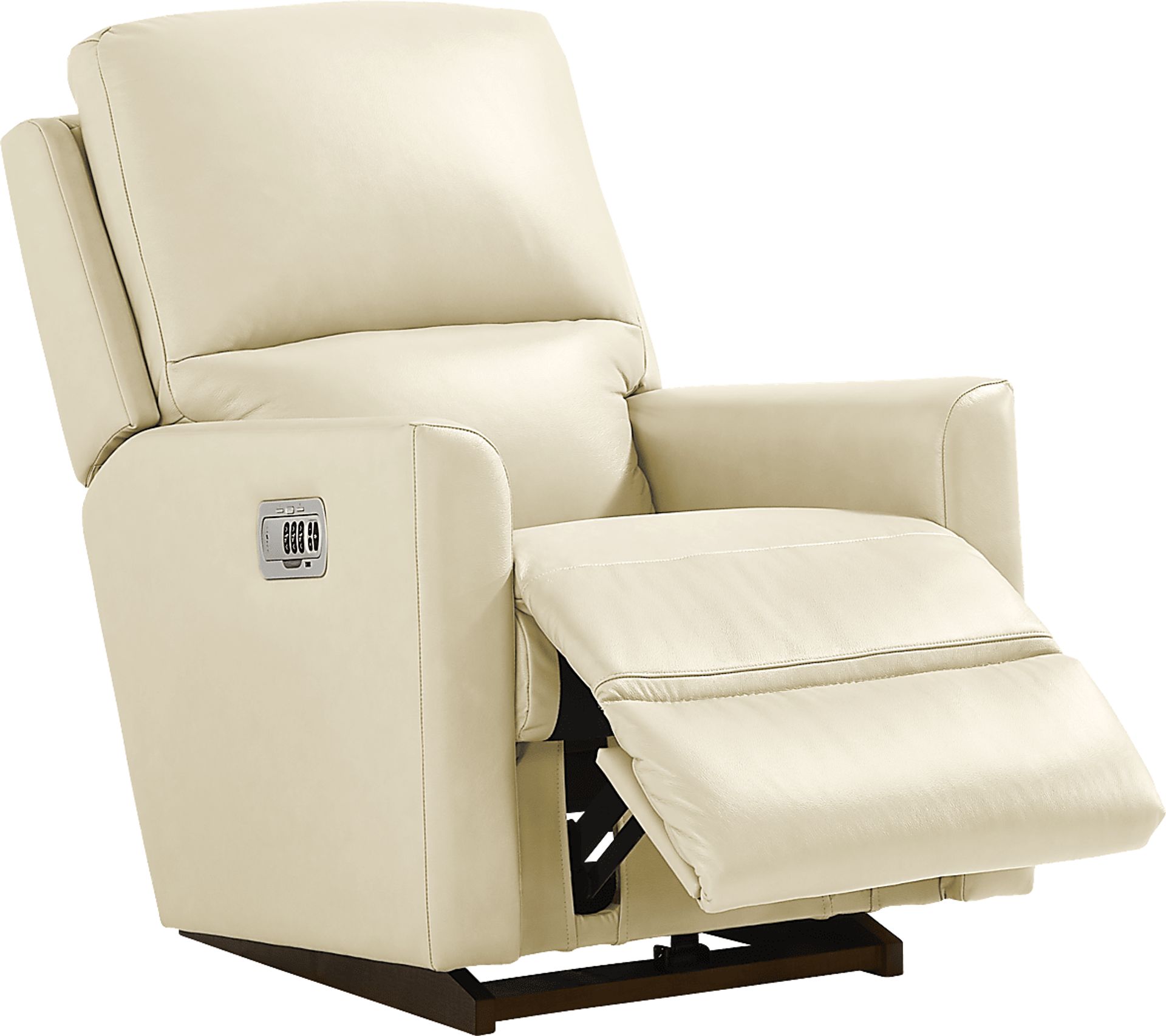Wynne III Ivory Leather Dual Power Recliner - Image 1