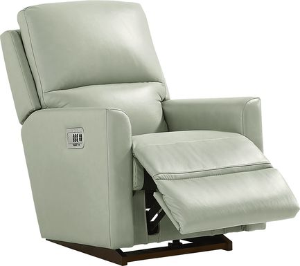 La-Z-Boy Wynne III Seafoam Leather Dual Power Recliner