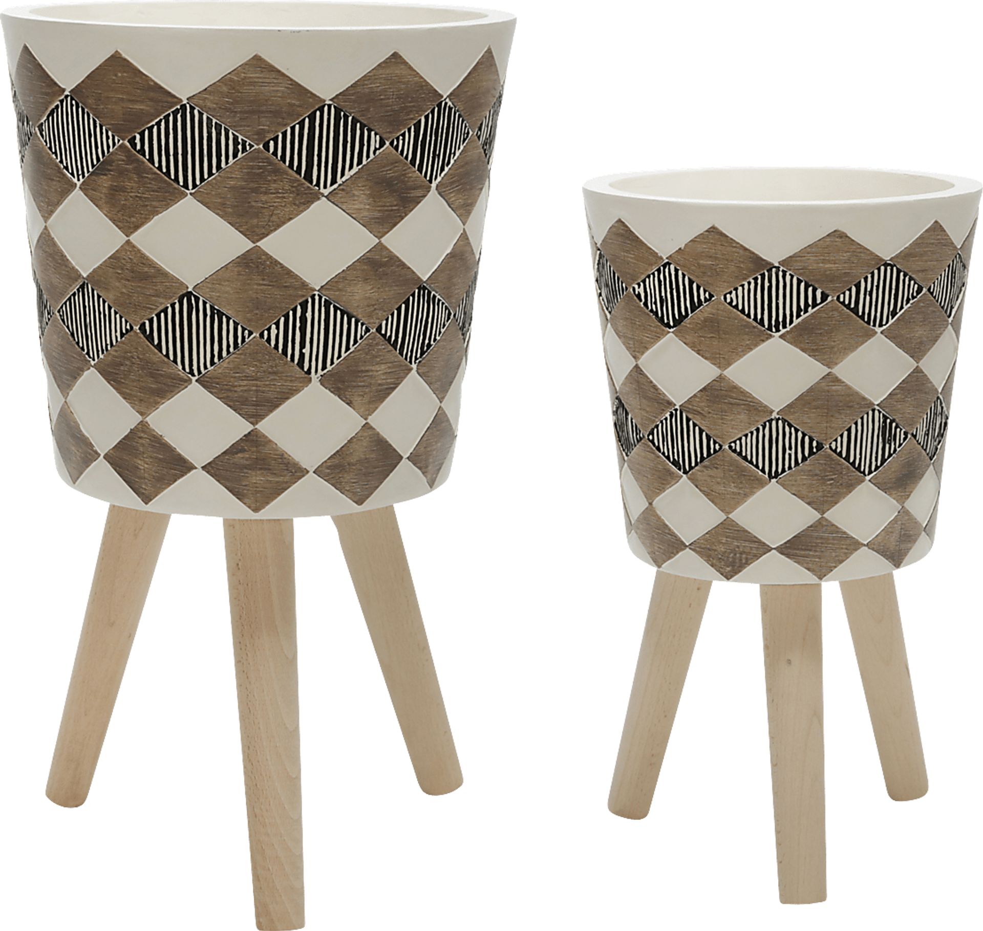 Wynola Brown Planter, Set of 2 - Image 1
