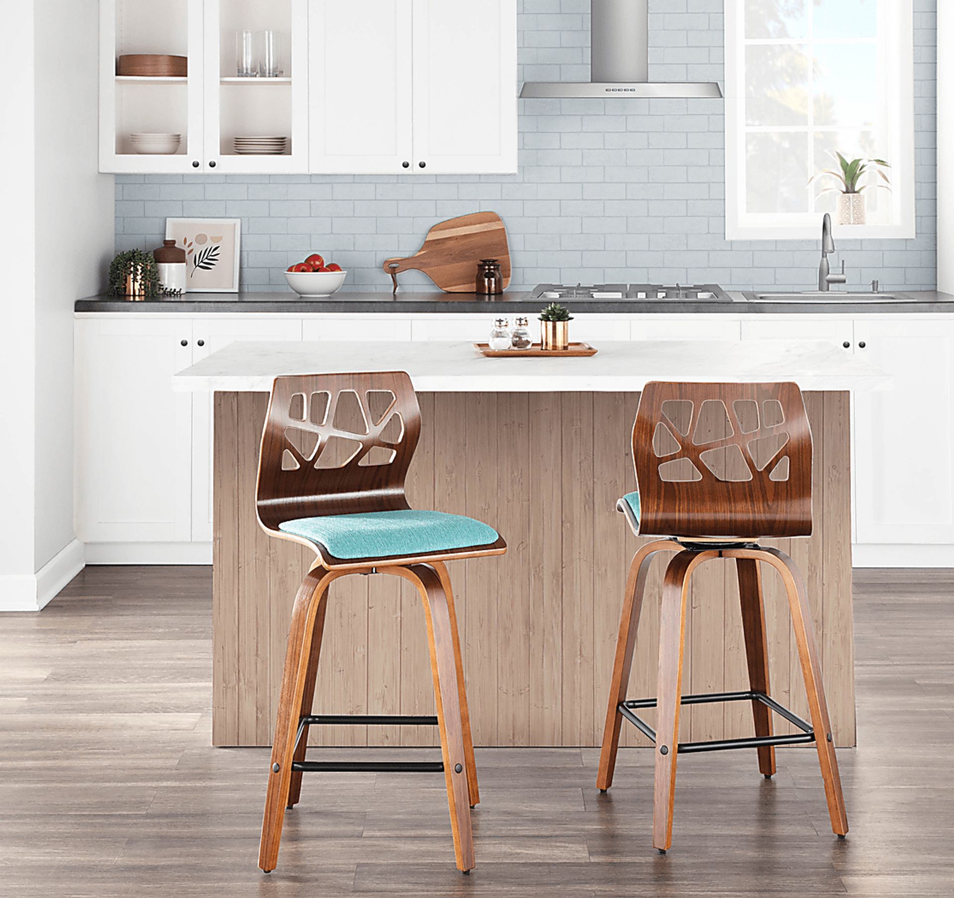 Wynston Teal Counter Height Stool, Set of 2 - Image 2