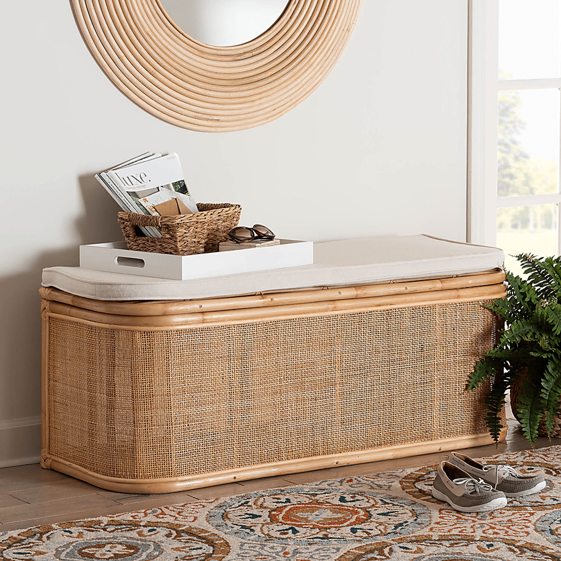 Wynstone Brown Storage Bench - Image 2