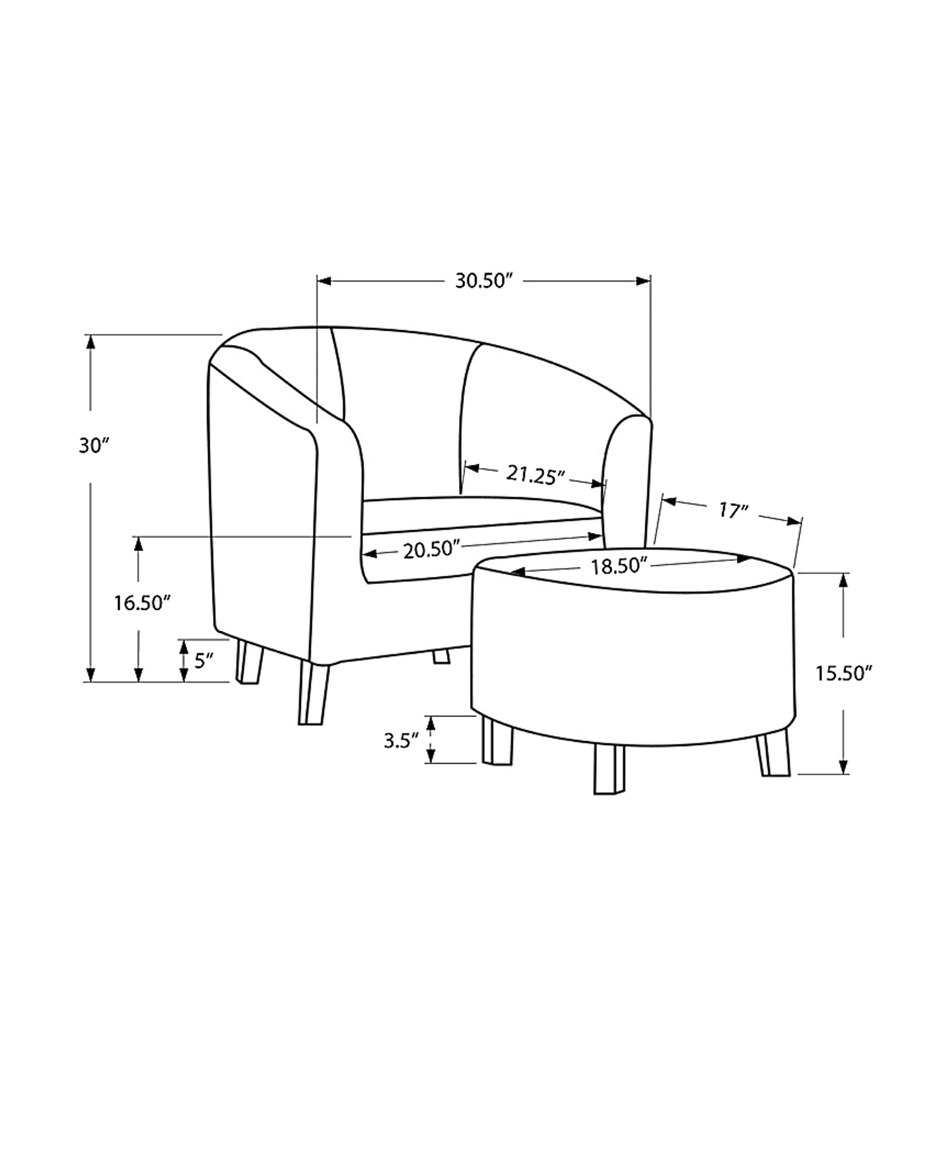 Wytower Gray Accent Chair with Ottoman - Image 4