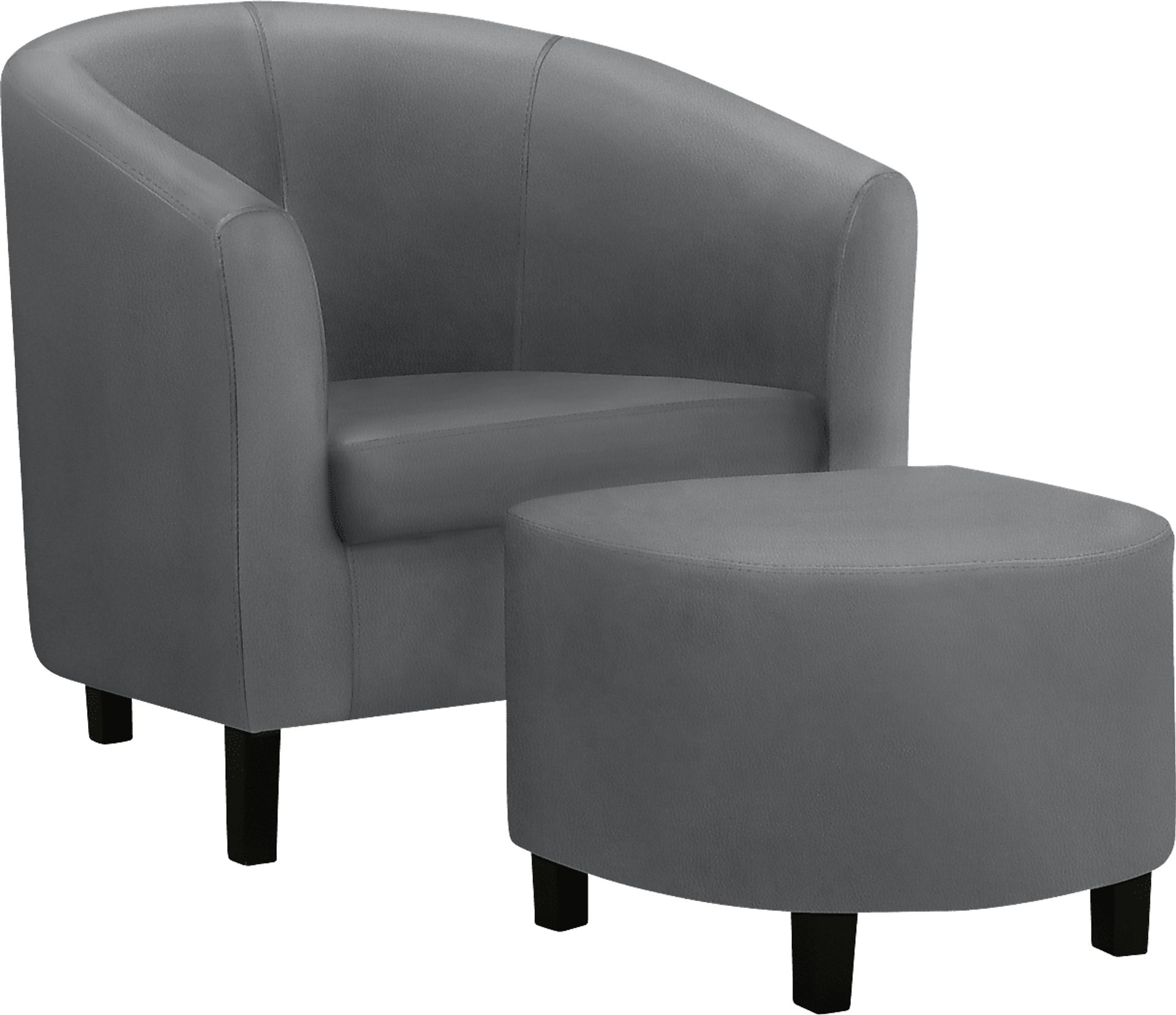 Wytower Gray Accent Chair with Ottoman - Image 1