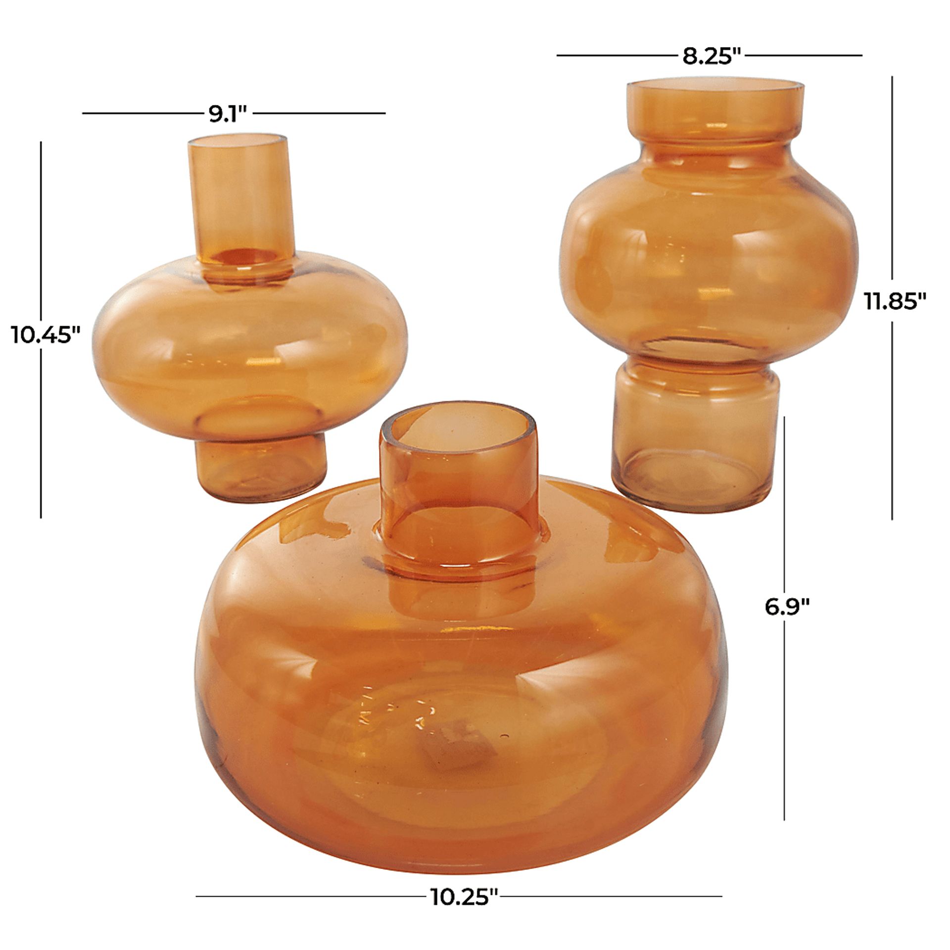 Xaleo Orange Vase, Set of 3 - Image 12