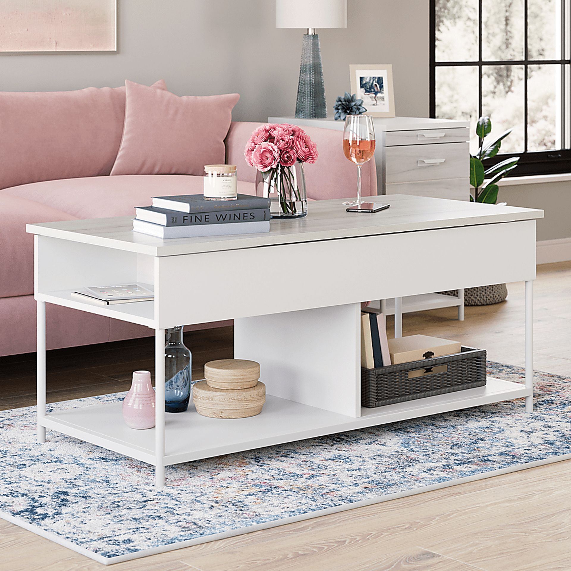 Xanada White Lift Top Cocktail Table - Image 2