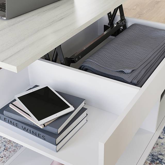 Xanada White Lift Top Cocktail Table - Thumbnail - Image 4