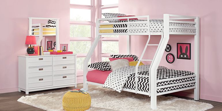 Xander White Twin/Full Bunk Bed
