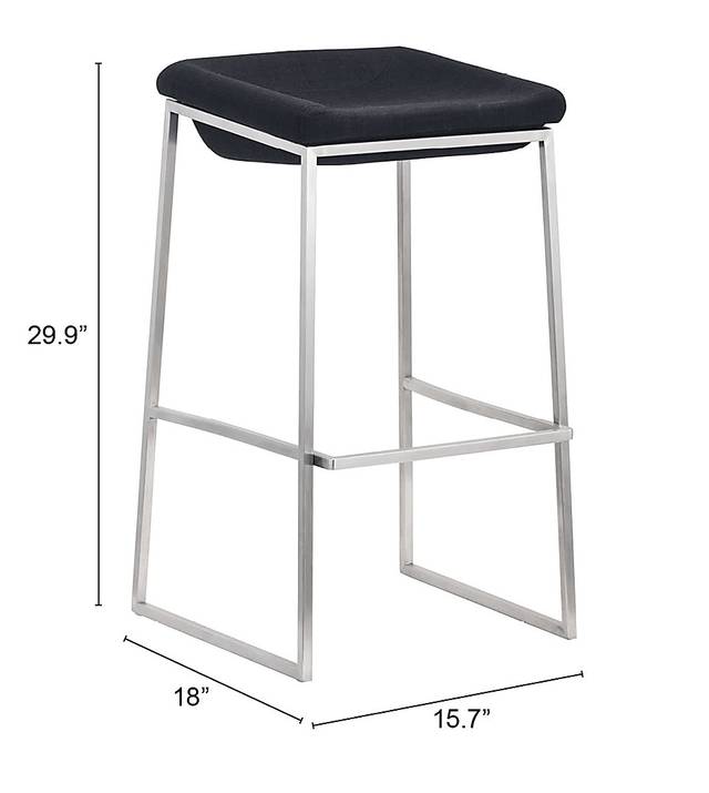 Xantho Dark Gray Barstool, Set of 2 - Thumbnail - Image 5