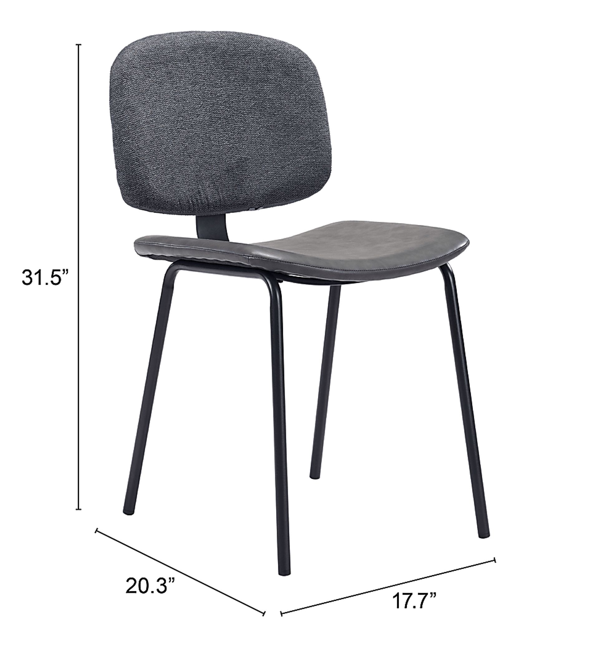 Xenodice Gray Side Chair, Set of 2 - Image 6