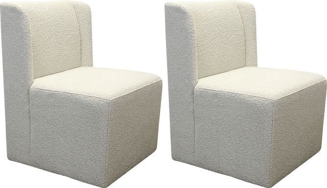 Xylonia White Swivel Dining Chair, Set of 2