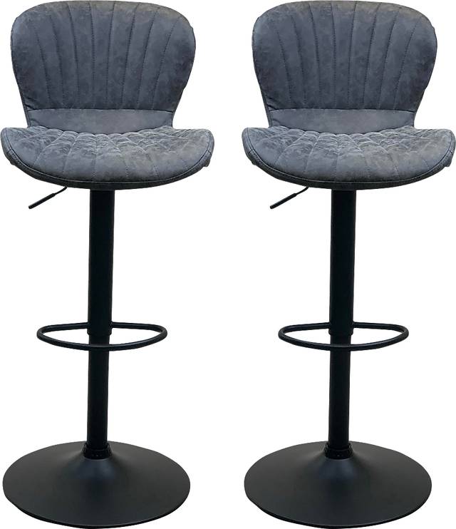 Xynoe Gray Swivel Stool, Set of 2 - Thumbnail - Image 1
