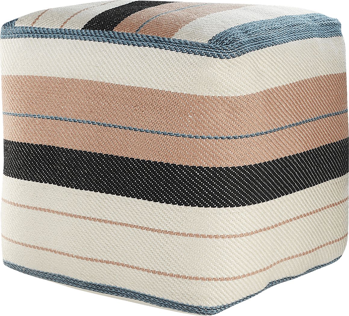 Yadui White/Pink Pouf