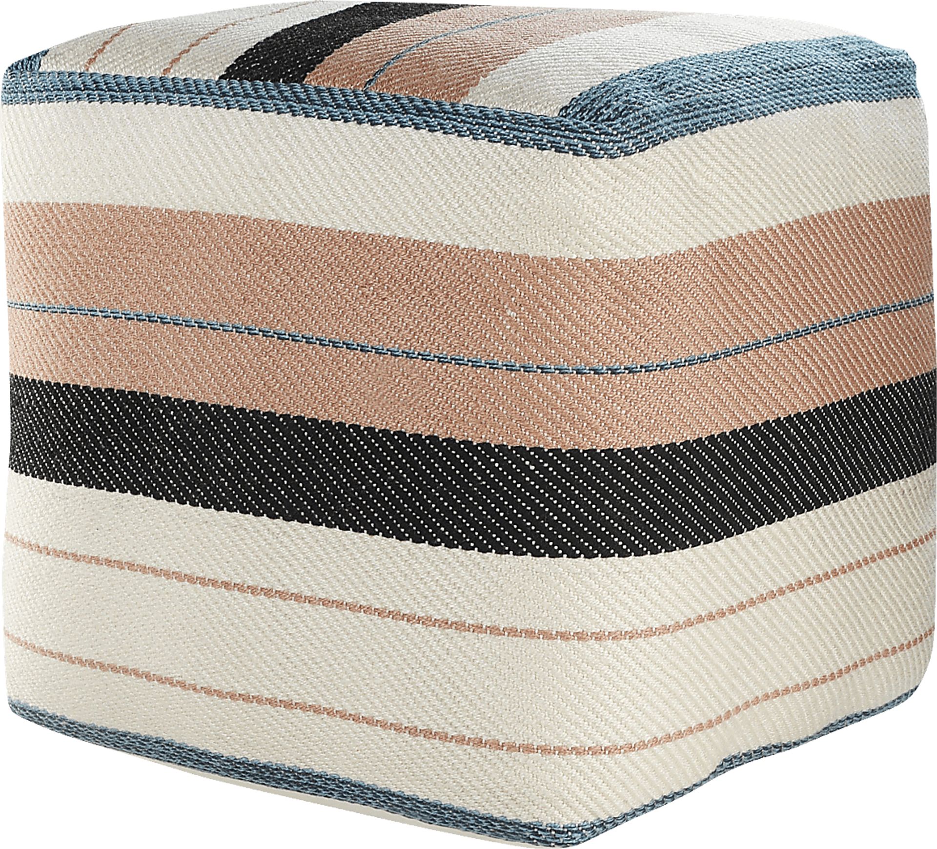 Yadui White/Pink Pouf - Image 1