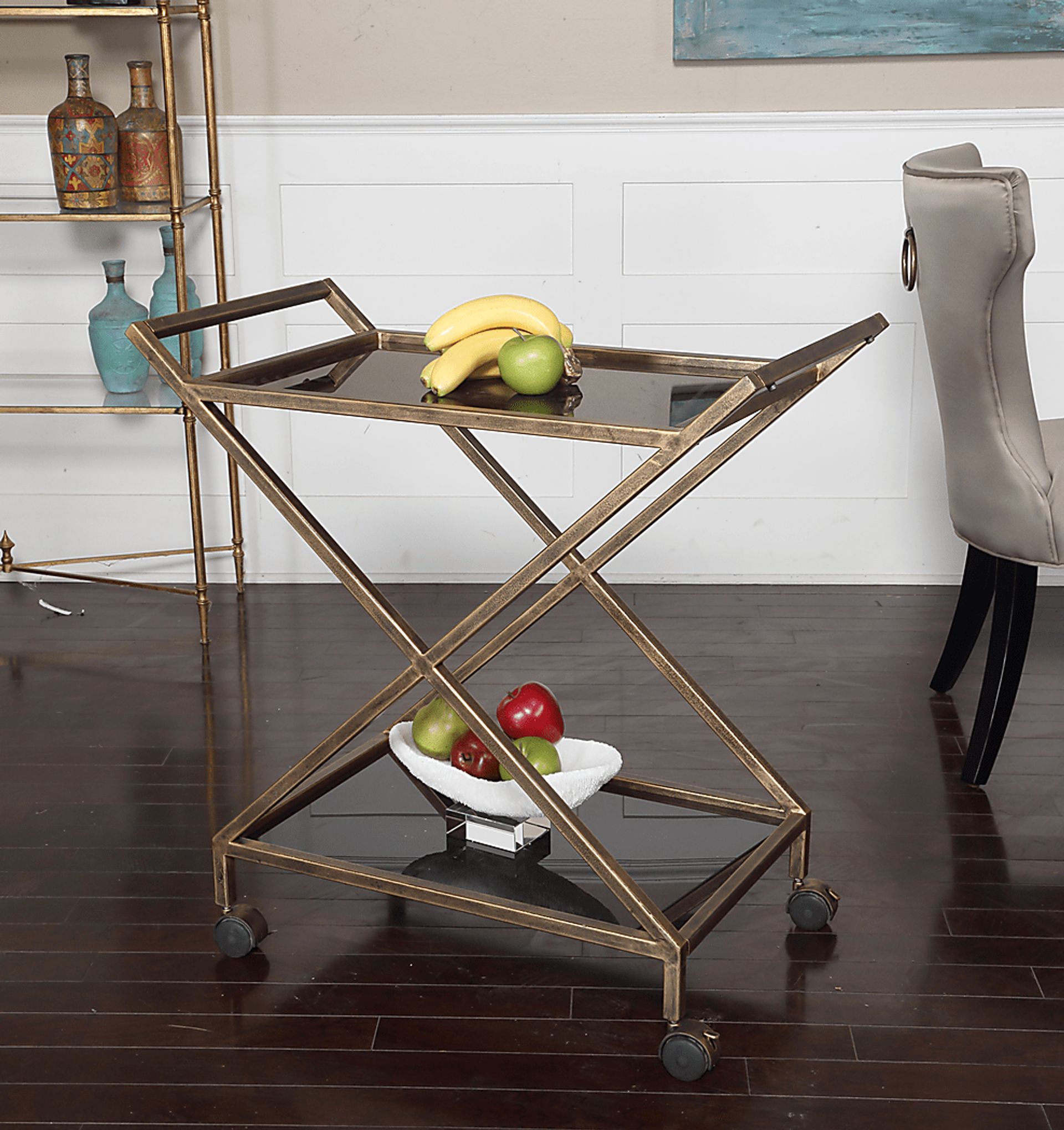 Yarber Gold Bar Cart - Image 2
