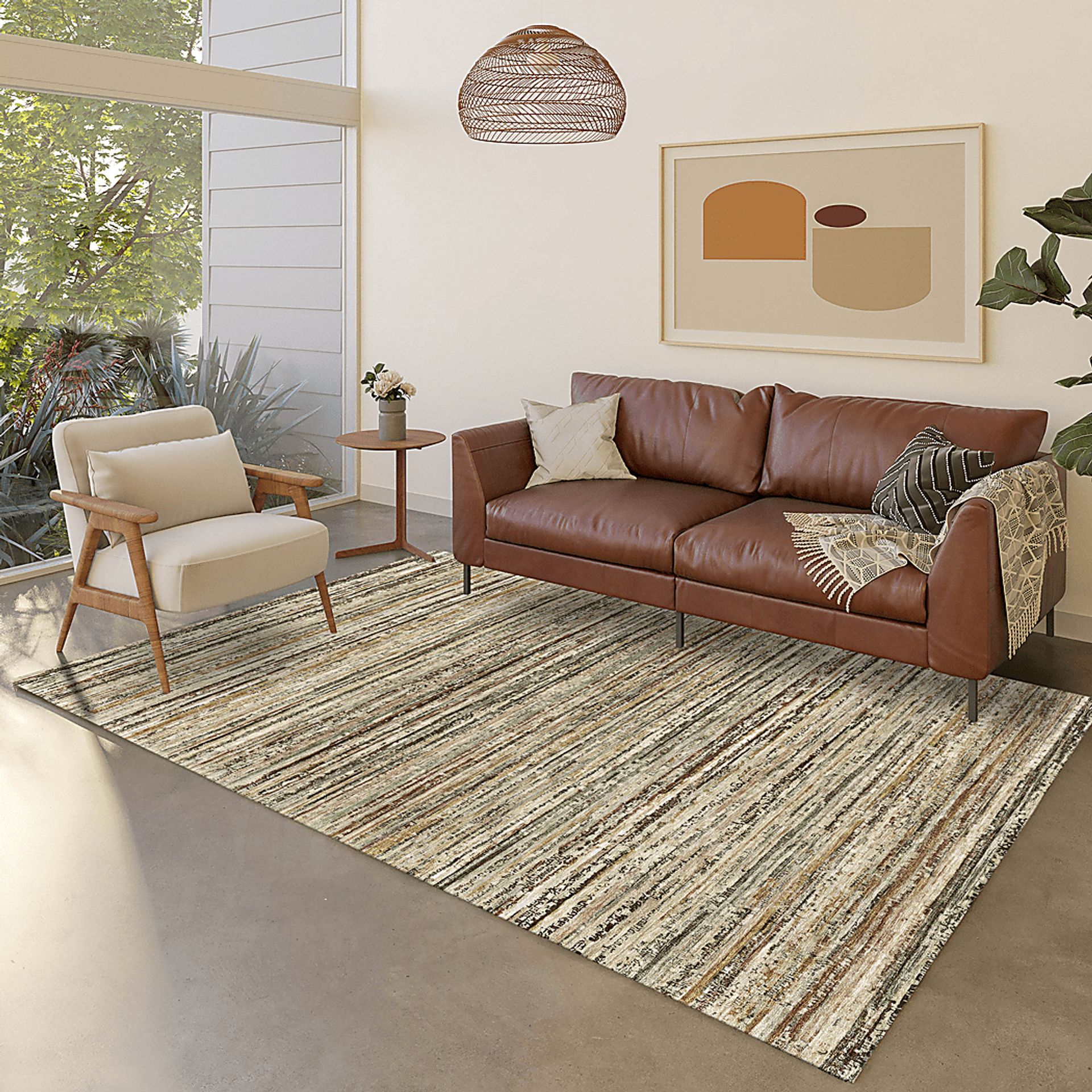 Yechi Brown 5' x 8' Machine Washable Rug - Image 2