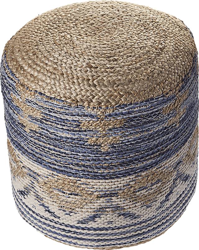 Yecoh Blue/Natural Pouf - Thumbnail - Image 3