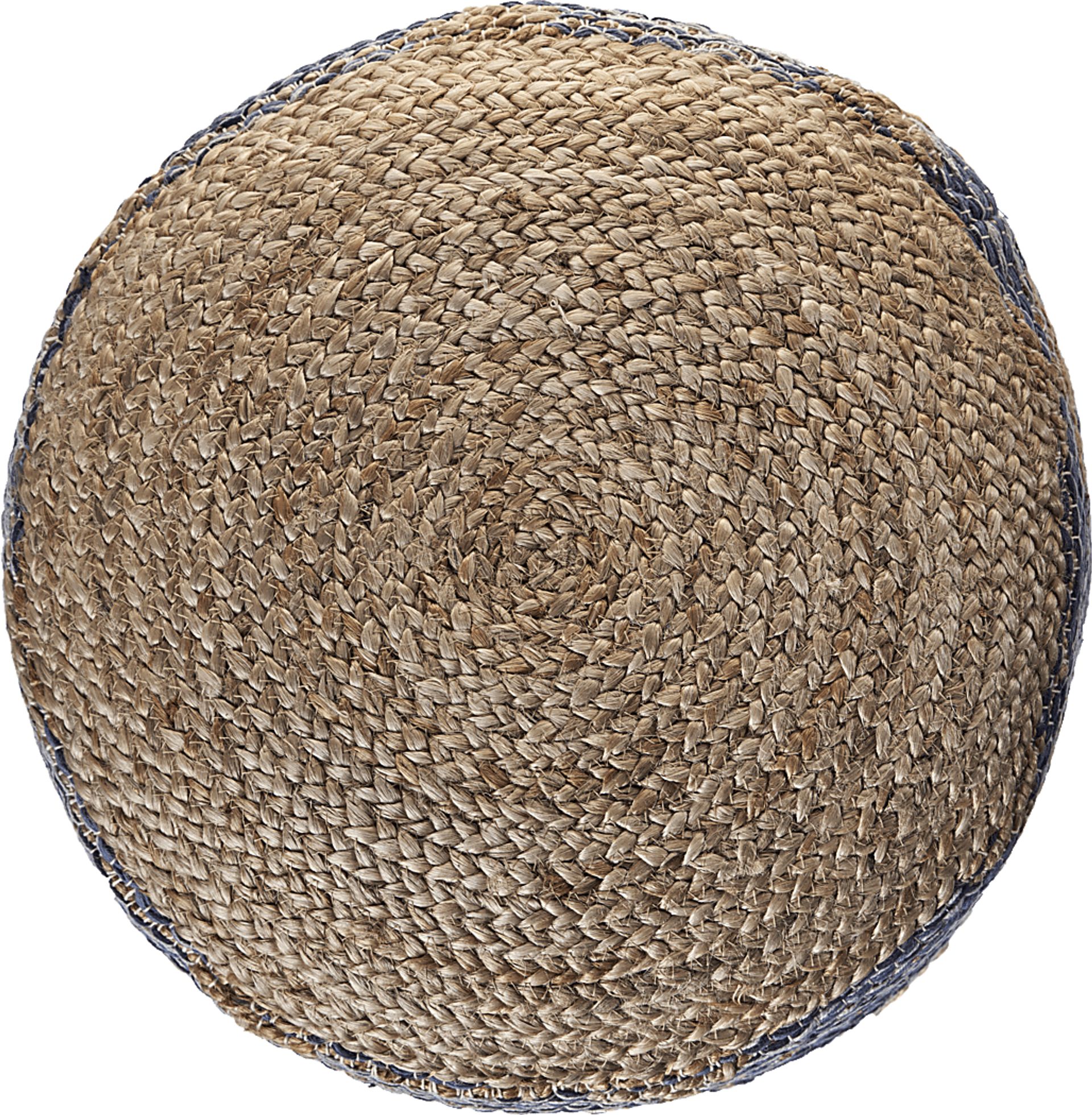 Yecoh Blue/Natural Pouf - Image 4