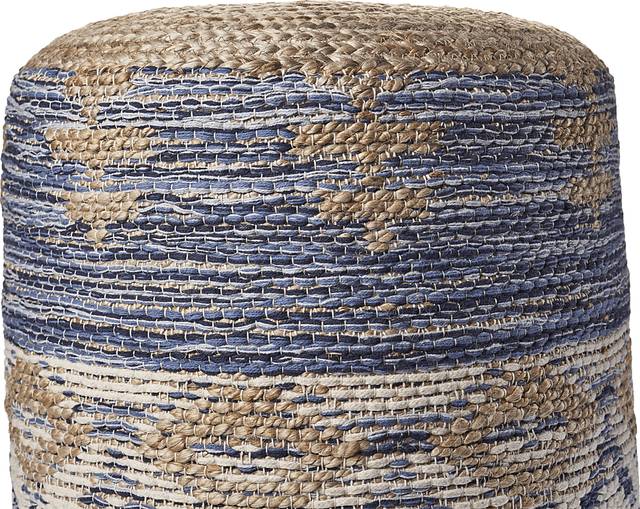 Yecoh Blue/Natural Pouf - Thumbnail - Image 5