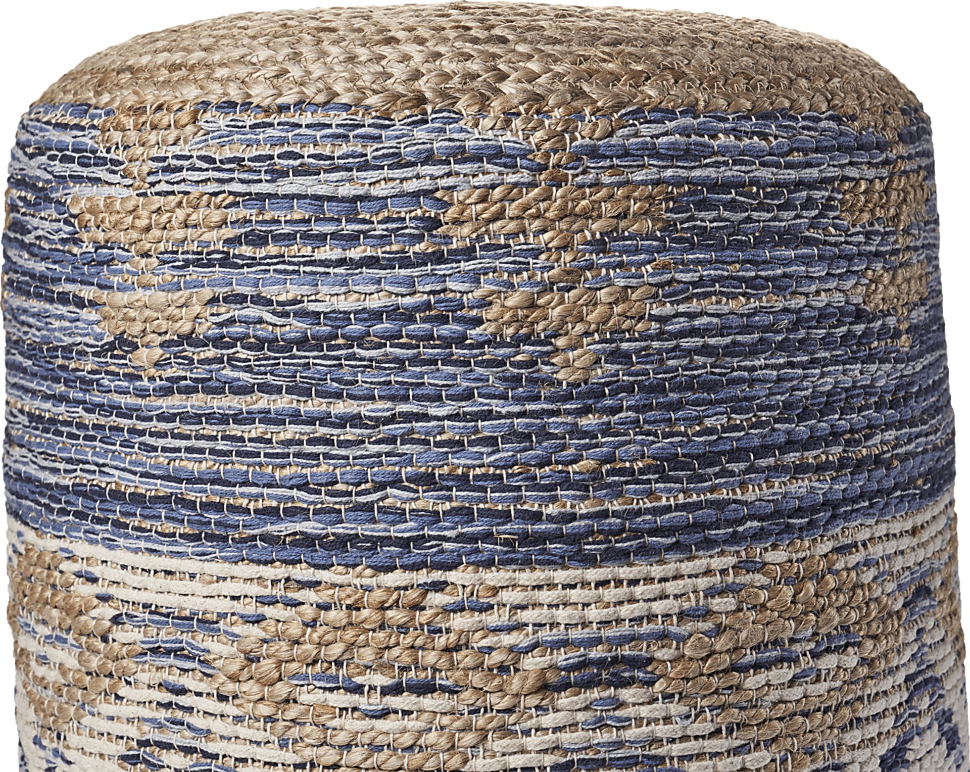 Yecoh Blue/Natural Pouf - Image 5
