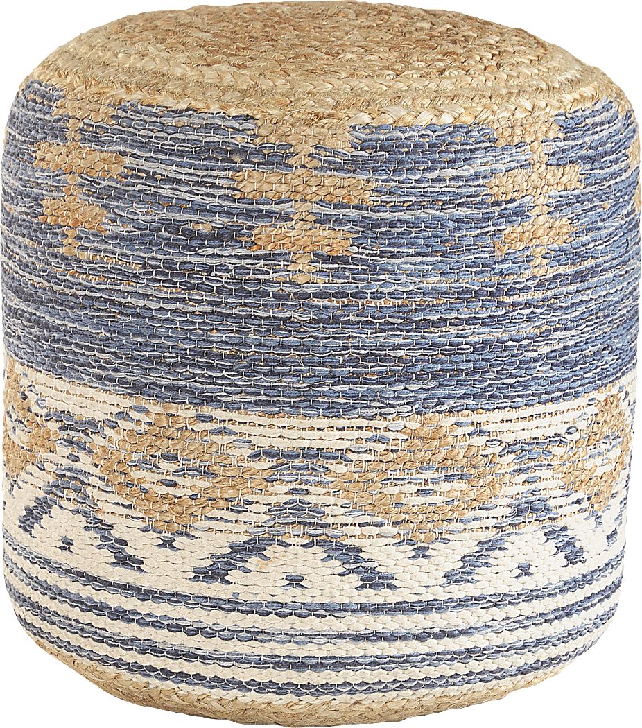 Yecoh Blue/Natural Pouf