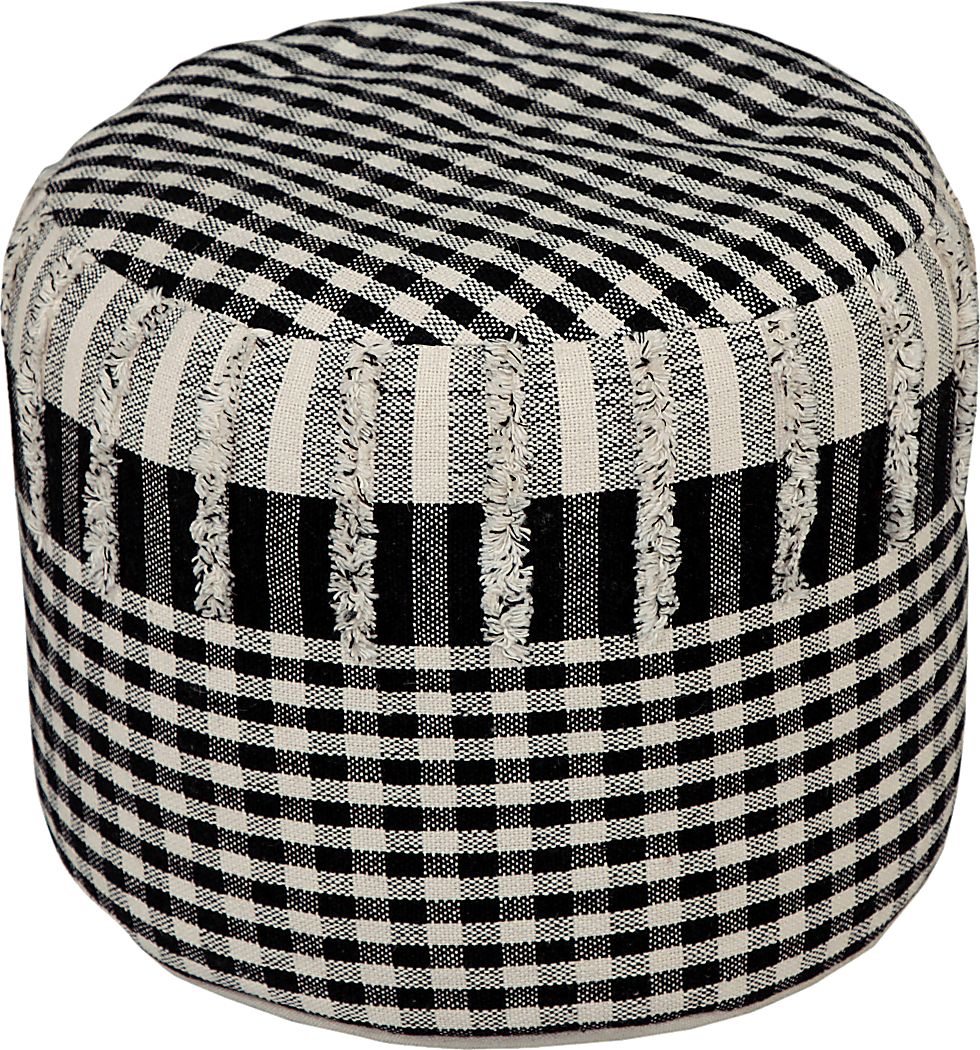 Yecor Black/Natural Pouf