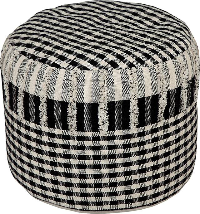 Yecor Black/Natural Pouf - Thumbnail - Image 1