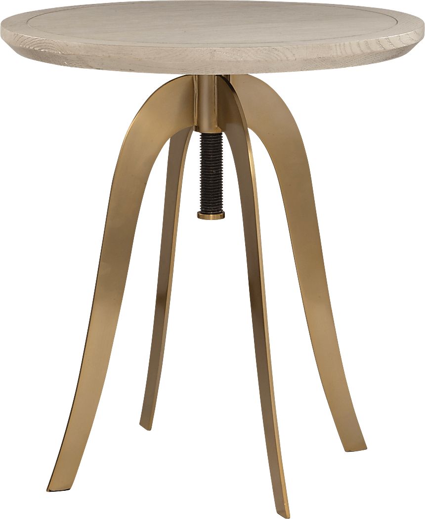 Yeitu Oak Adjustable Accent Table