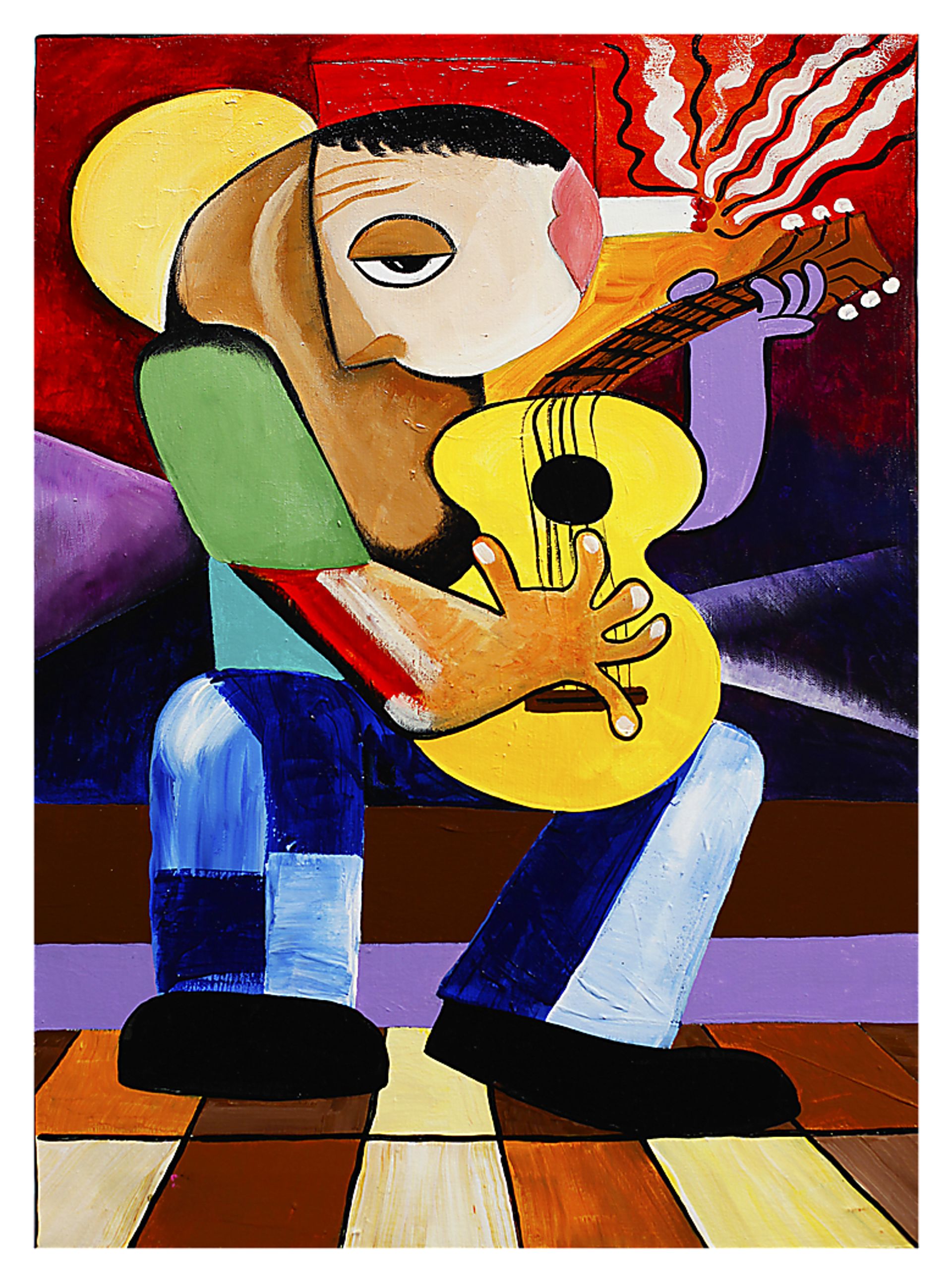 Yellow Guitar Artwork - Image 1