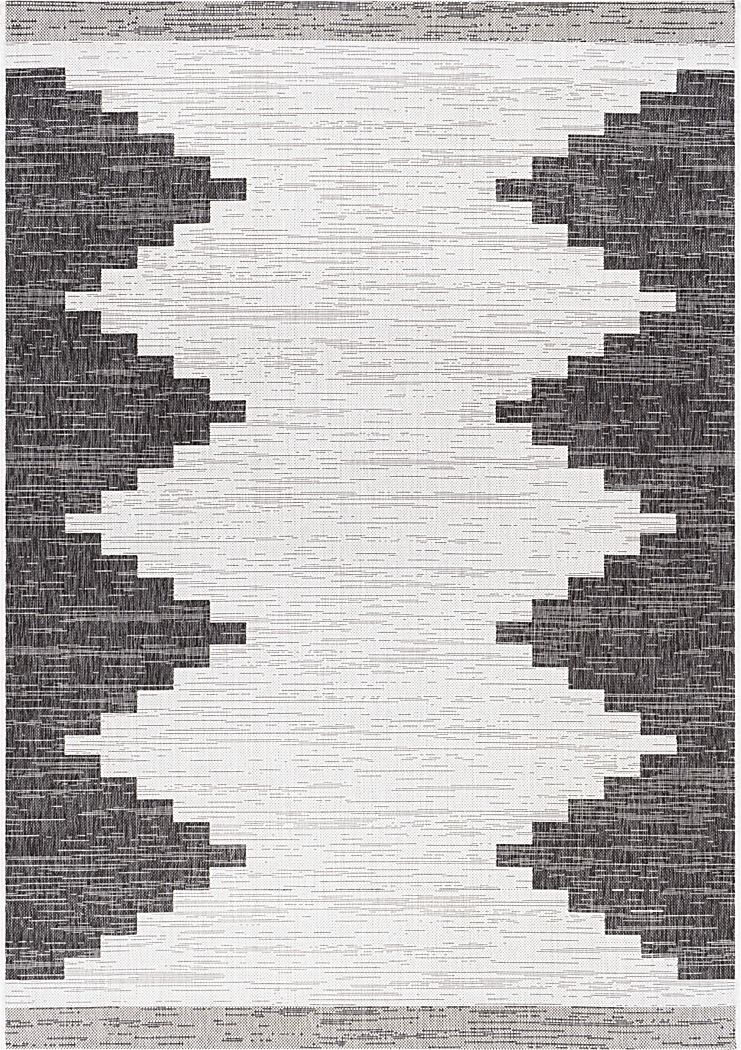 Yenna Black 7'10 x 10'2 Indoor/Outdoor Rug