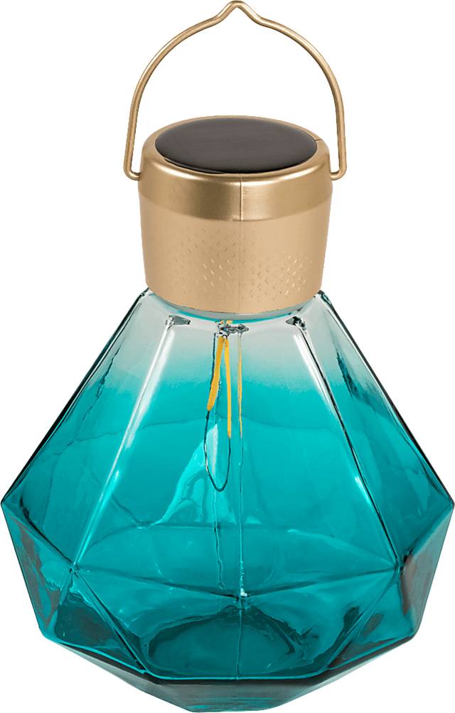 Yeser Cave Outdoor Emerald Solar Lantern - Thumbnail - Image 1