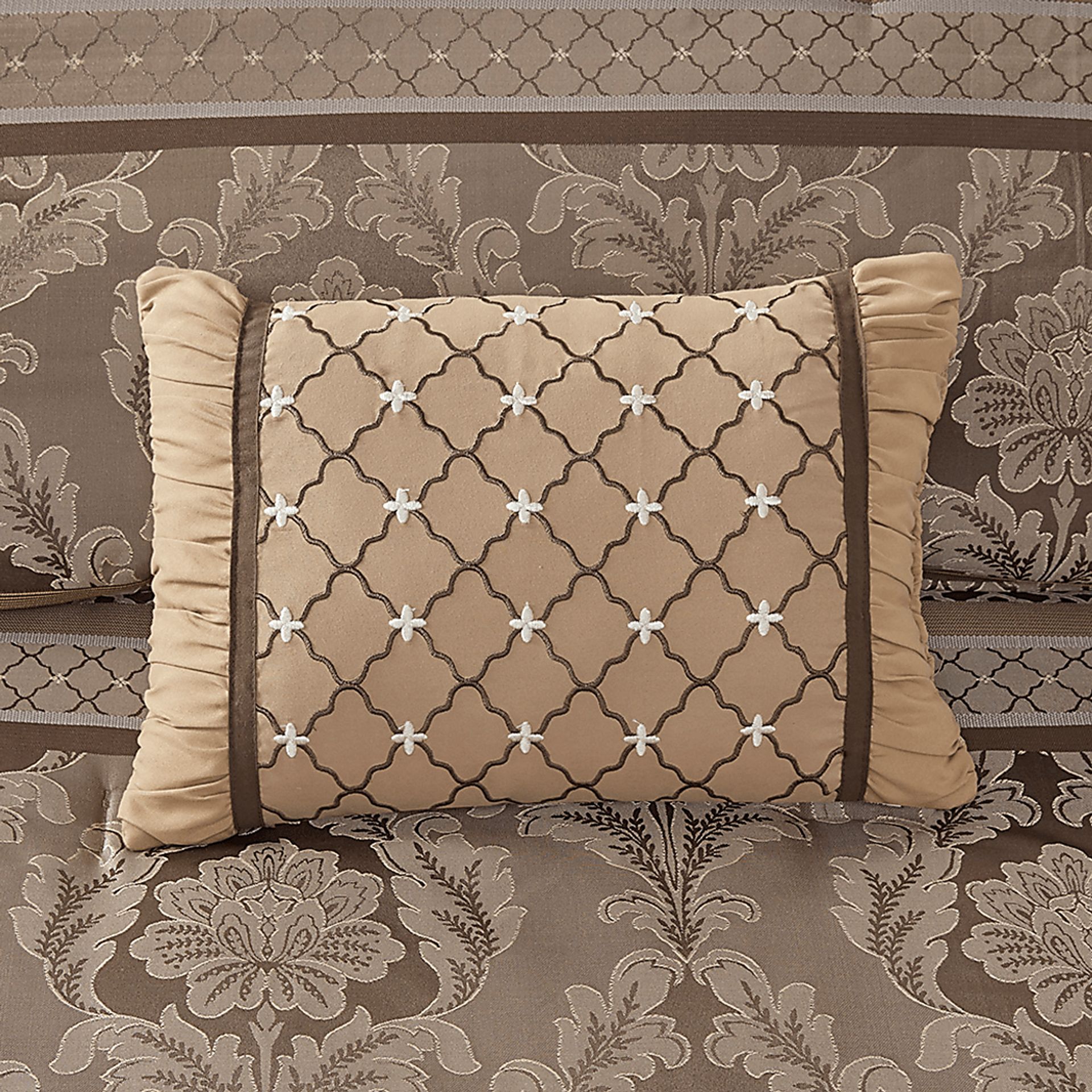 Yewell Brown 7 Pc California King Comforter Set - Image 8