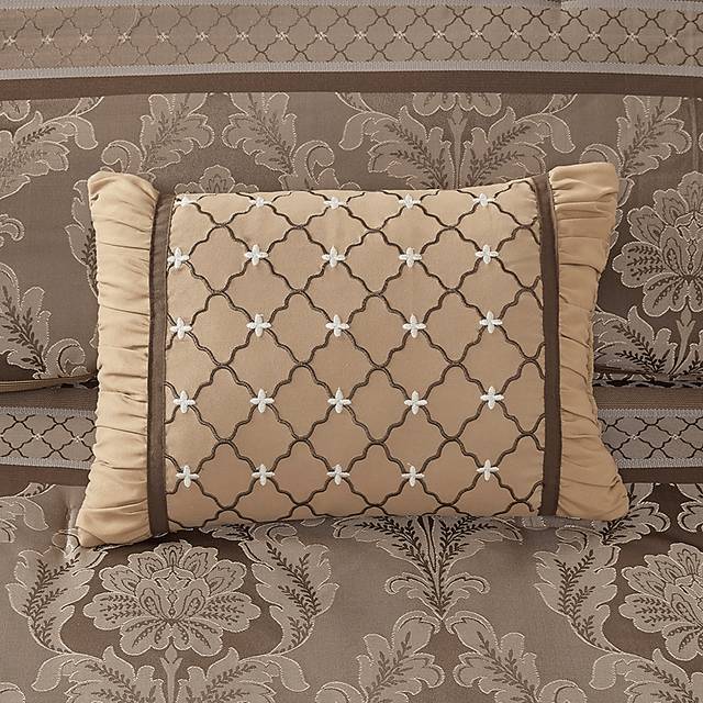 Yewell Brown 7 Pc Queen Comforter Set - Thumbnail - Image 8
